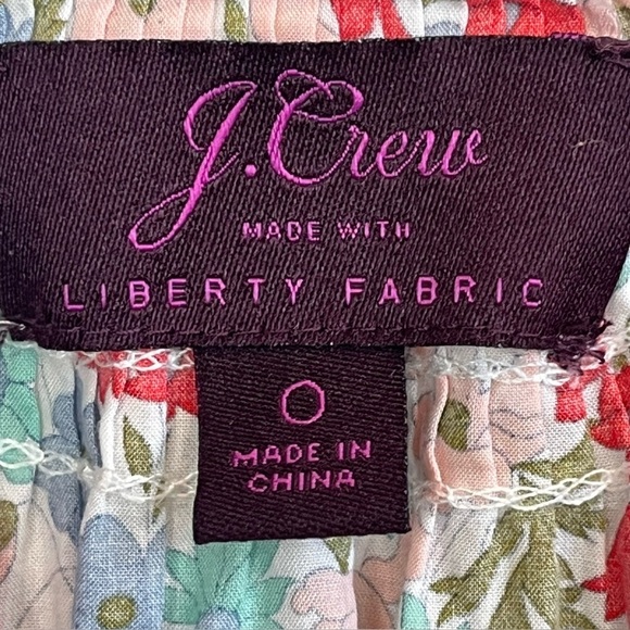 J. Crew Liberty Fabrics Floral Print Women's Top Sz 0 Ditzy Cottagecore Prairie - Picture 5 of 15